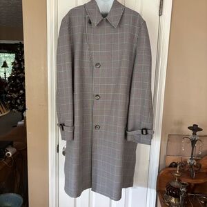 Rainfair Rain Topcoat Black, White and Red Plaid
